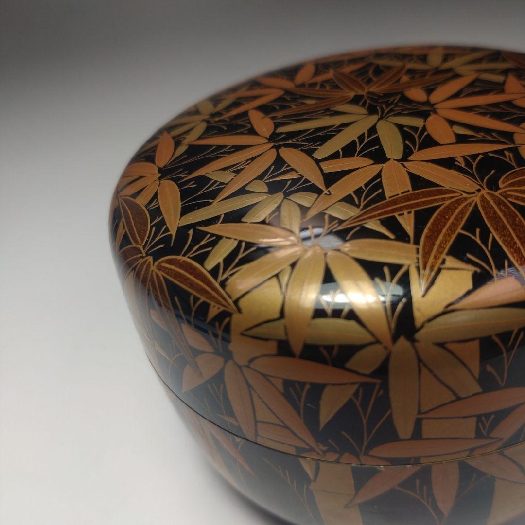 イ215 棗『稚園作』『竹林蒔絵平棗　共箱』漆塗　茶道具