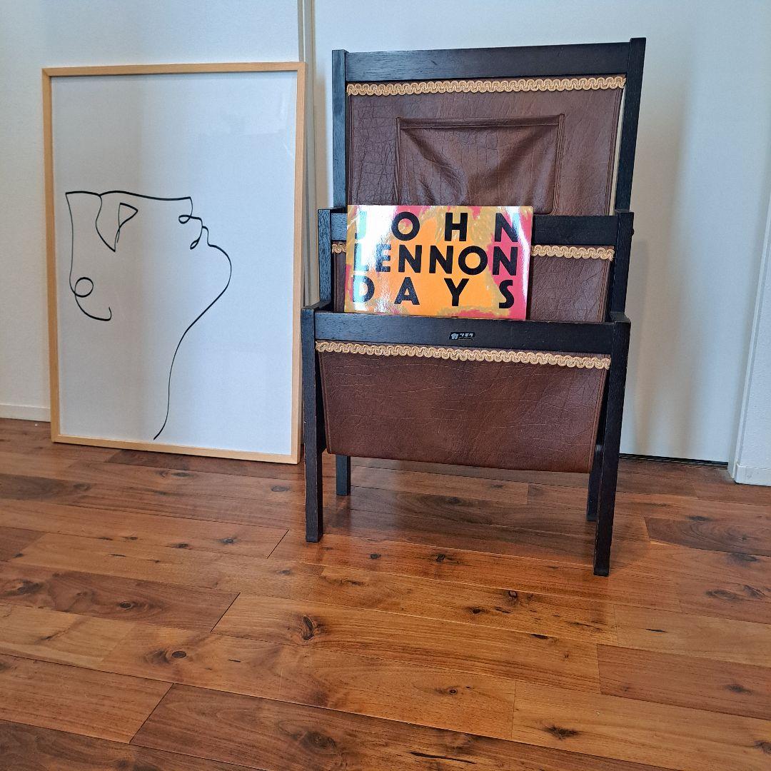 希少 オールドカリモク karimoku マガジンラック レトロ 雑誌 新聞