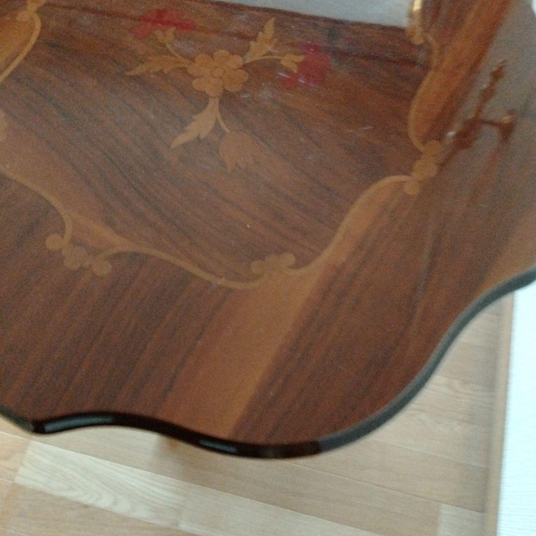 猫足サイドテーブル　ロココ調　木製テーブル　アンティーク　輸入家具　イタリア製