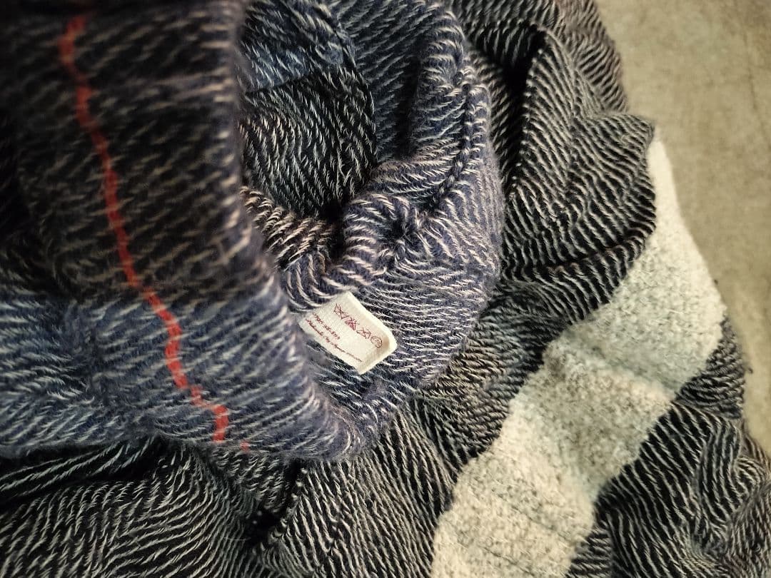 試着のみ＊タマキニイメ＊ウール＆コットン紺紫グレー系サルエルロング