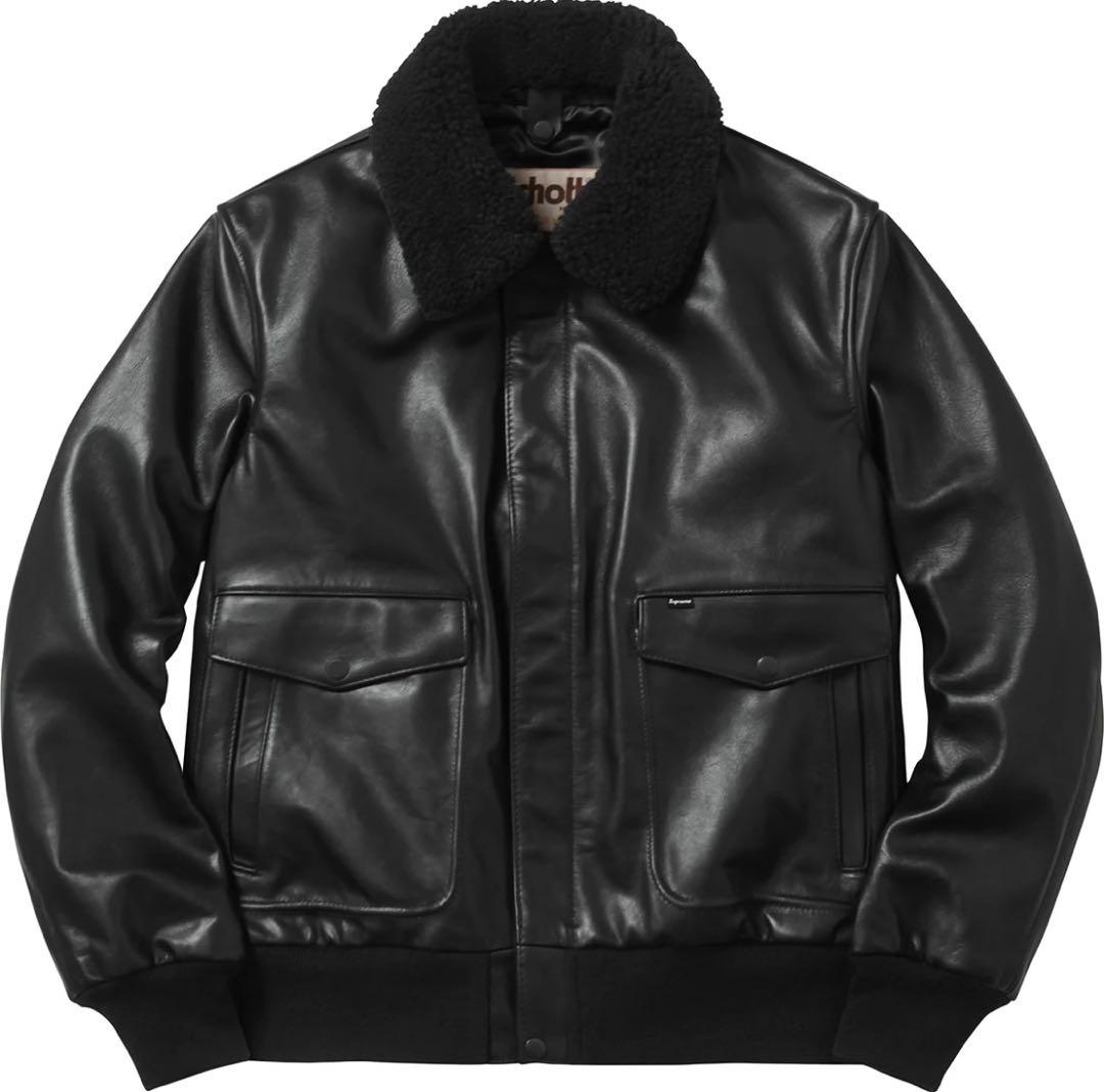 ジャケット・アウター Supreme 16FW Leather A-2 Fight Jacket M