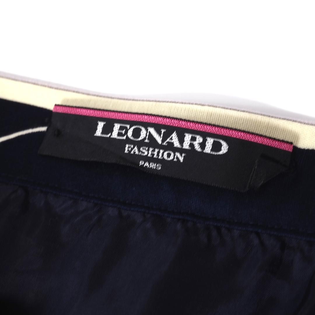 レオナール 花柄 総柄 ストレッチ素材 スカート