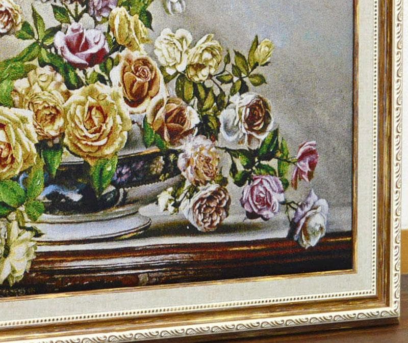 絵画 バラのゴブラン額絵 ゴブラン織り キャンバス 額絵 風景画 名画 アート