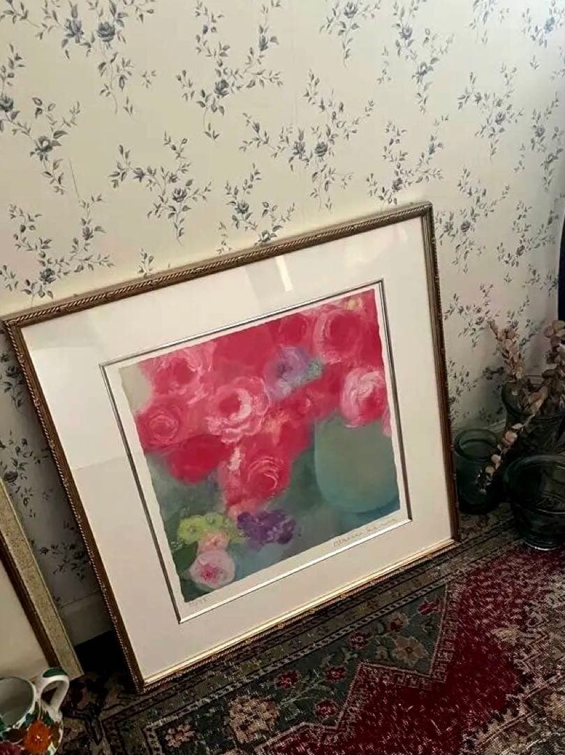 大きめ　版画　ジニー・キム　限定ジクレー　サイン、ED.証明書　額装　代表作