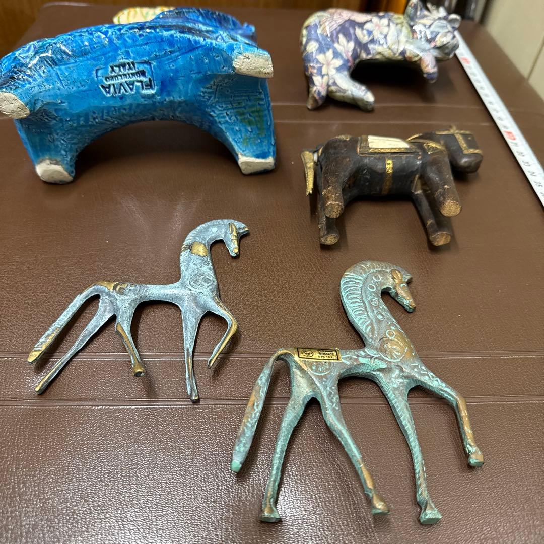 馬のオブジェ ヴィンテージ インテリア 木製　炻器　銅製　まとめ売り