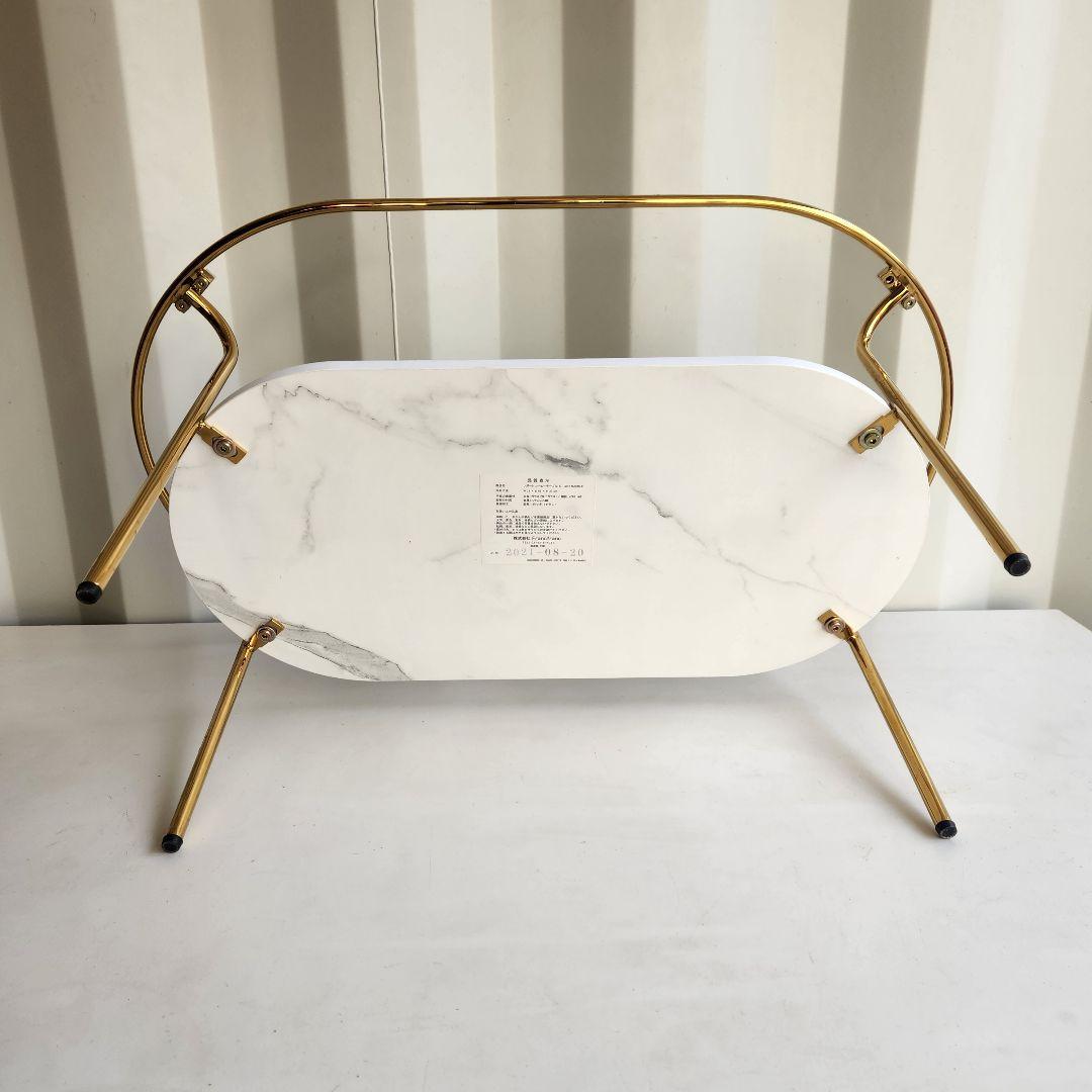 francfranc レガートコーヒーテーブル ゴールド×マーブル S