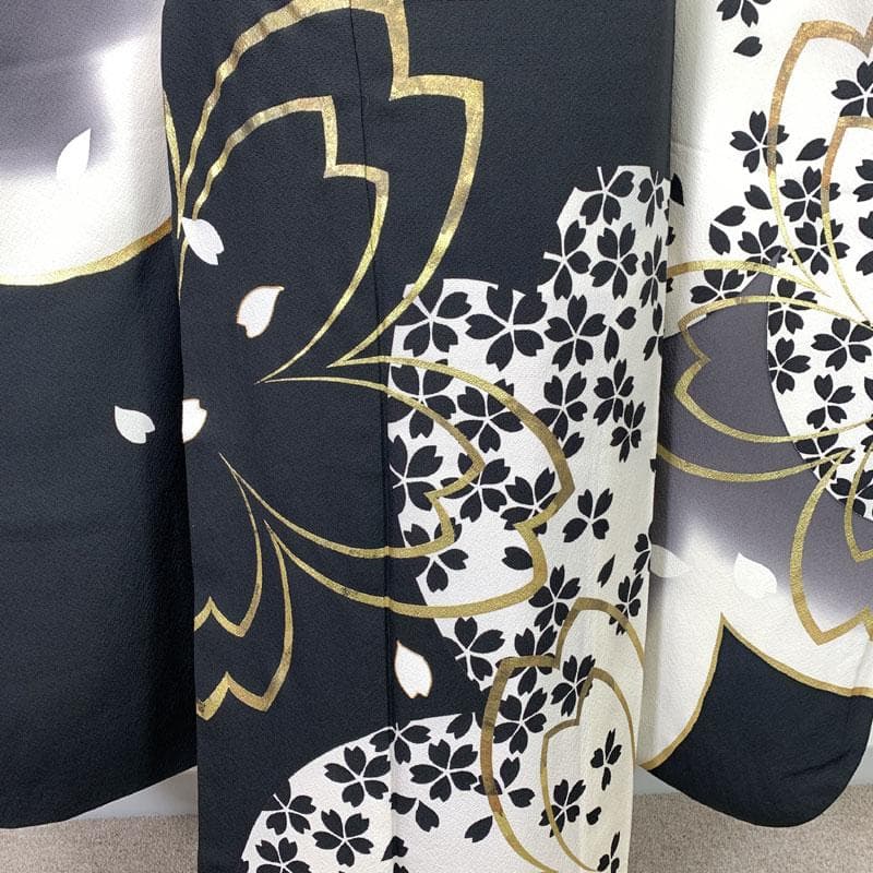 512z11☆大北捷一 振袖 モダン 金彩 モノトーン 落款作家物☆成人式結婚式