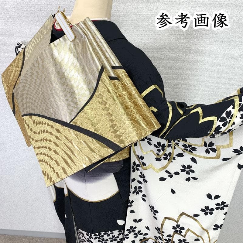 512z11☆大北捷一 振袖 モダン 金彩 モノトーン 落款作家物☆成人式結婚式