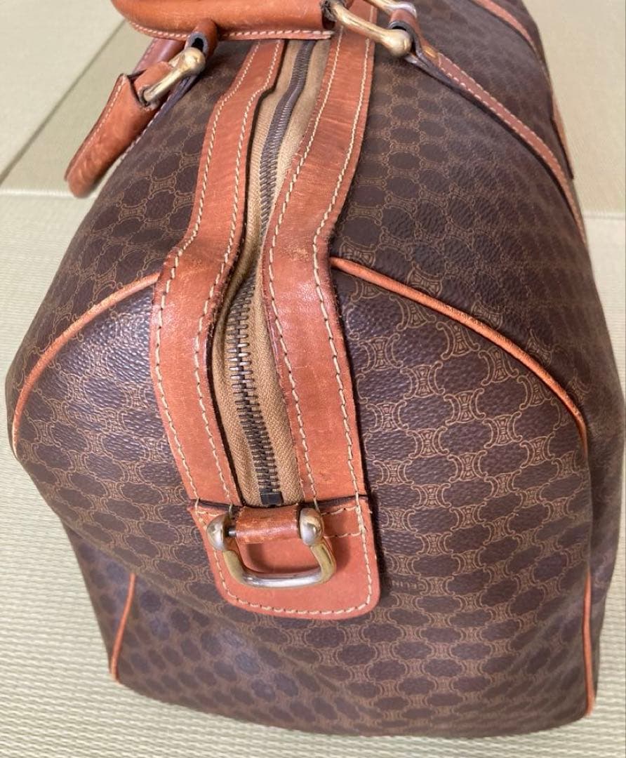 【CELINE】ボストンバッグ マカダム柄 ダークブラウン ショルダー付