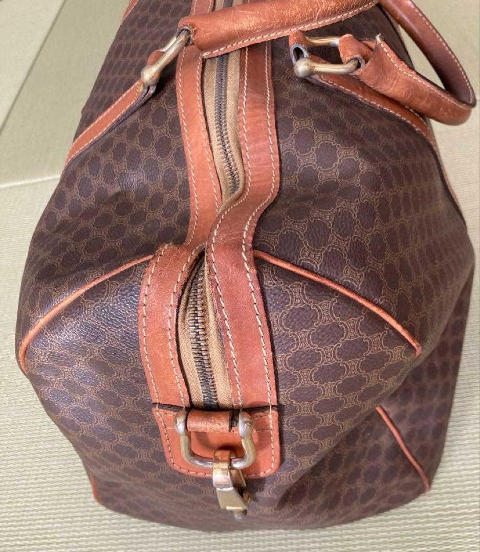 【CELINE】ボストンバッグ マカダム柄 ダークブラウン ショルダー付