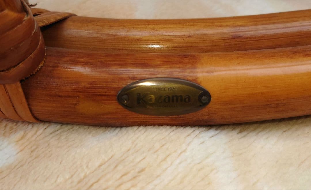 KAZAMAラタン 籐 大型ガラスローテーブル 座卓 風間カザマ ちゃぶ台 木製