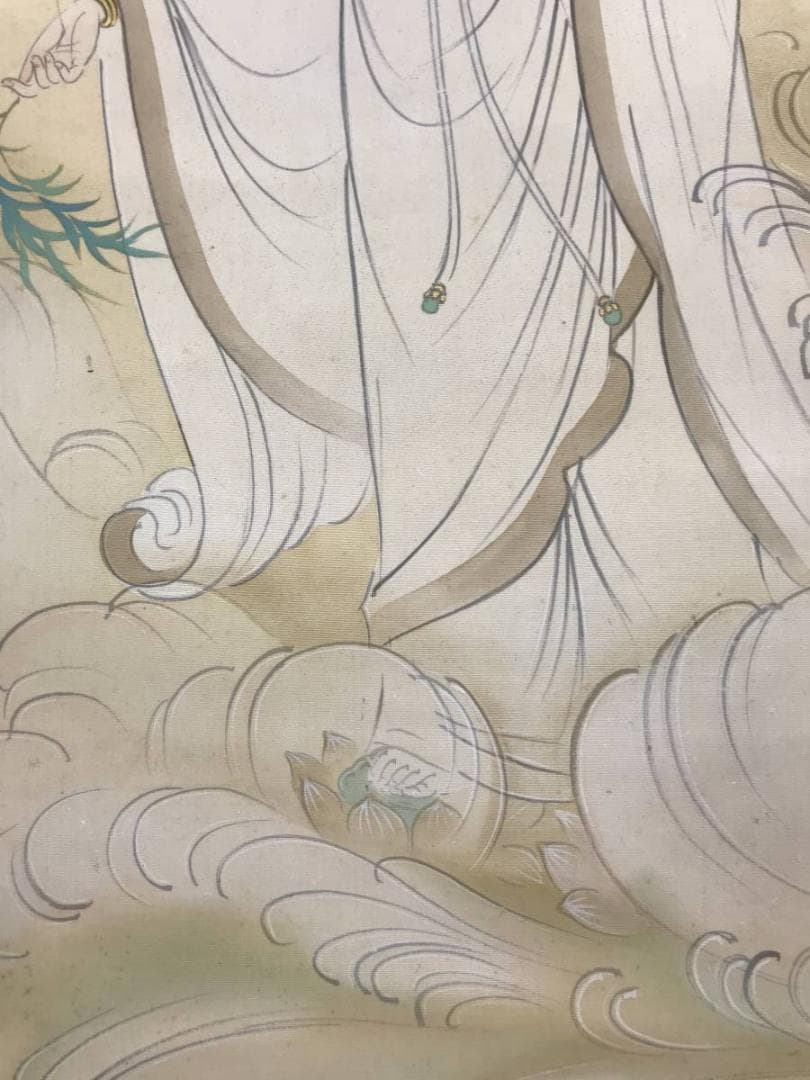 【真作】織田観潮/観音図/人物図/仏事掛/掛軸/名家伝来/AC-356