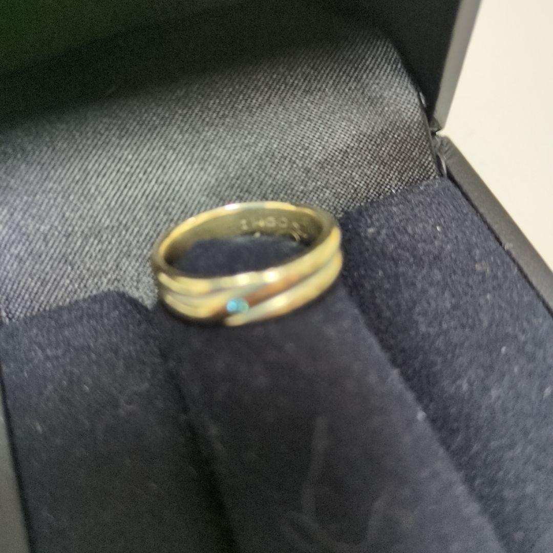 恆*洋様 ＷＧk18リング 青色宝石付き