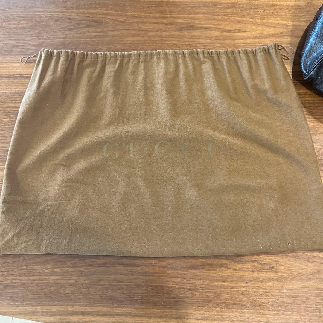 値下げ【GUCCI】グッチ シマレザー ユニセックス ボストンバッグ　茶
