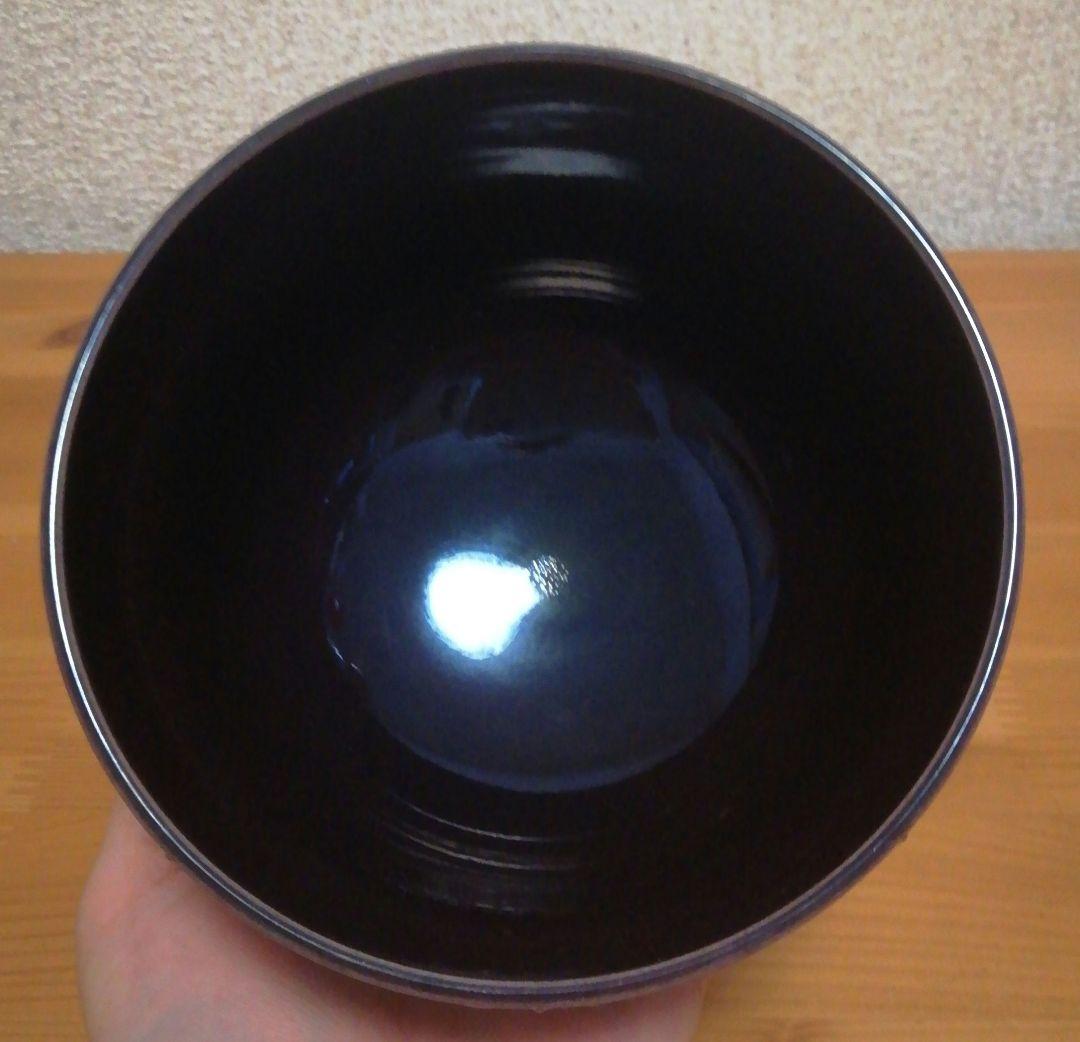 谷口青嵐(登志雄)作　紫交趾　櫻珞文 　茶碗　共箱　共布　略歴付　茶道具