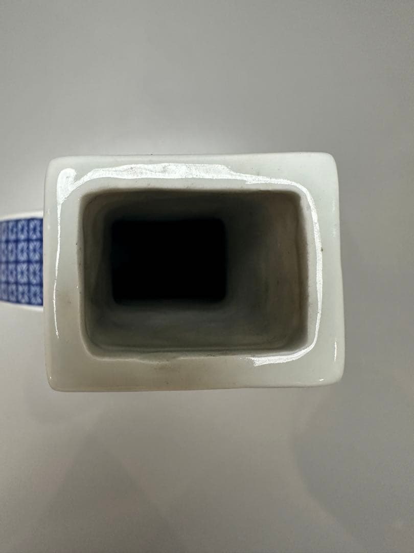 中国 春月作 山水細密画 扁壷 瓶 高23.5cm