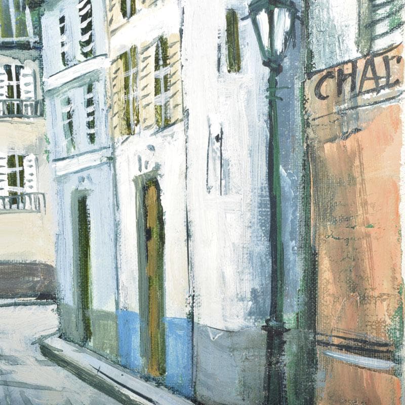 洋画家　藤森悠二作　油絵　F4号　「リコスティック小路」　額装　V　R4704B