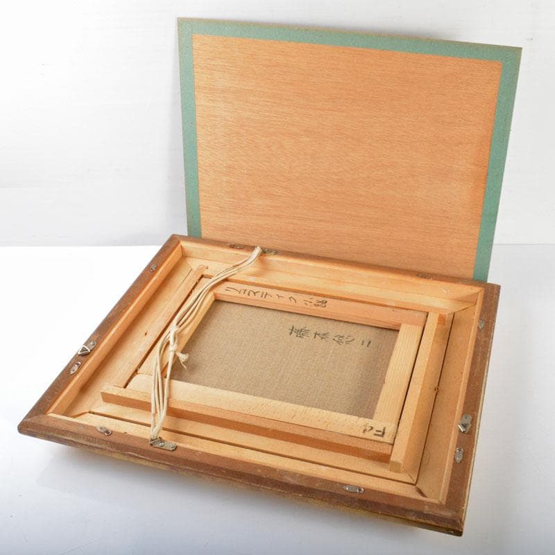 洋画家　藤森悠二作　油絵　F4号　「リコスティック小路」　額装　V　R4704B