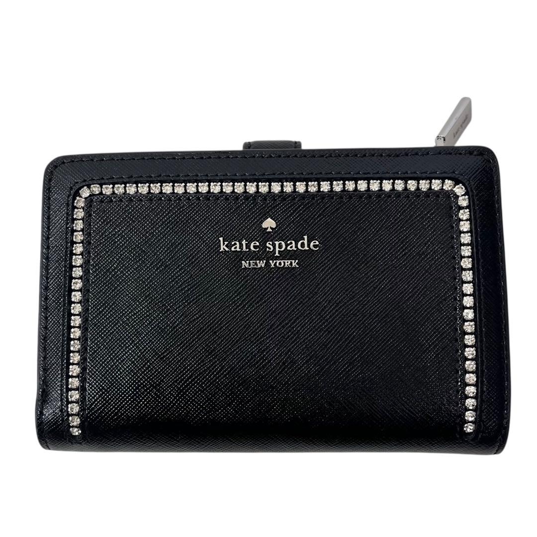 未使用品✨ kate spade ケイトスペード ビジュー コンパクト財布 黒