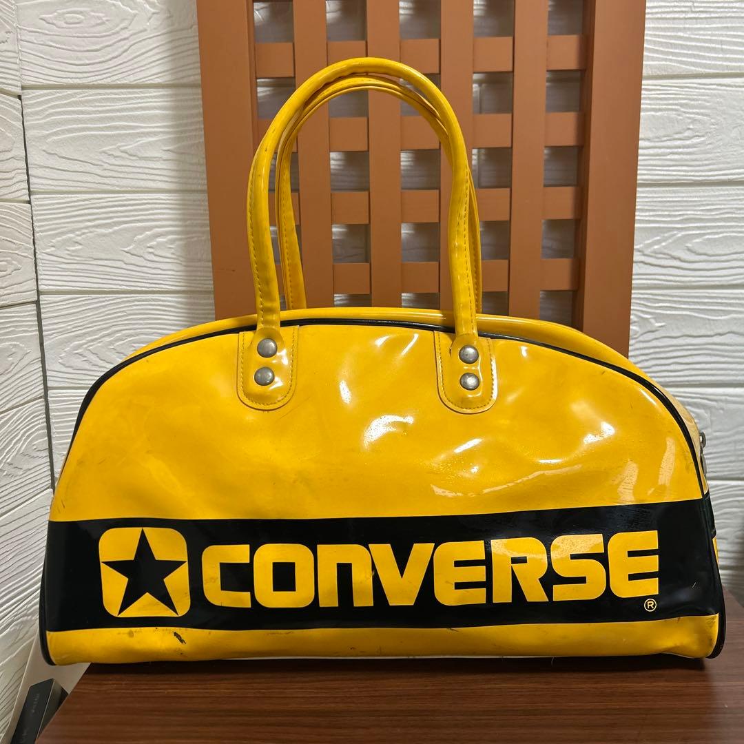 コンバース80sボストンバッグ　ヴィンテージ　イエロー　ビンテージ