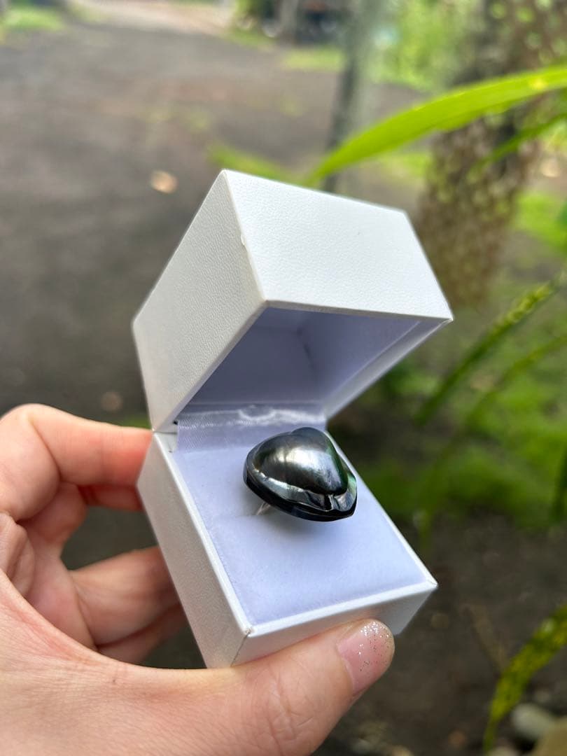 希少　黒蝶真珠　タヒチパール　タヒチマペパール　リング