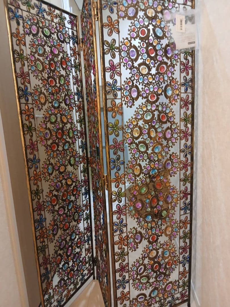 カラフル花柄金属製パーテーション