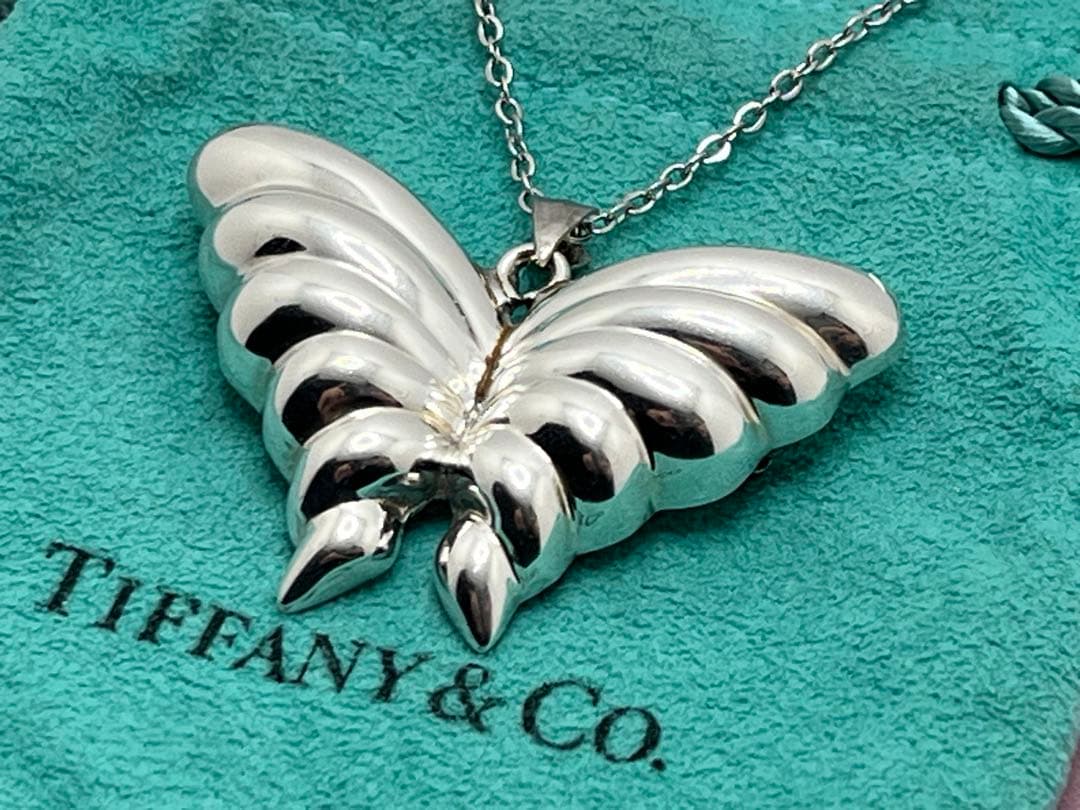 h294 オールド　ティファニー　バタフライ　ブローチ　ネックレストップ　925