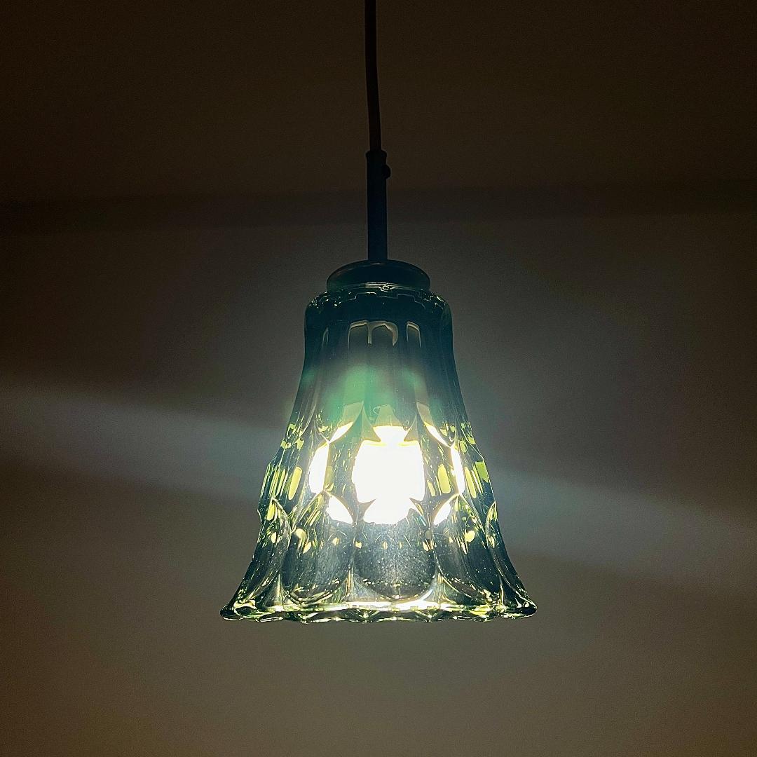 ペンダントランプ ドイツ製 カットグラス ミッドセンチュリー 北欧 照明器具