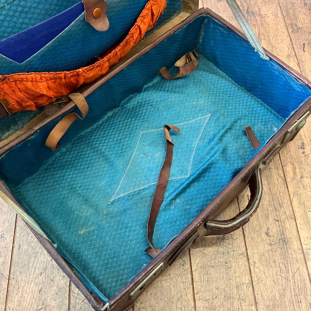 昭和レトロ アンティーク ヴィンテージ レザートランクケース スーツケース古道具