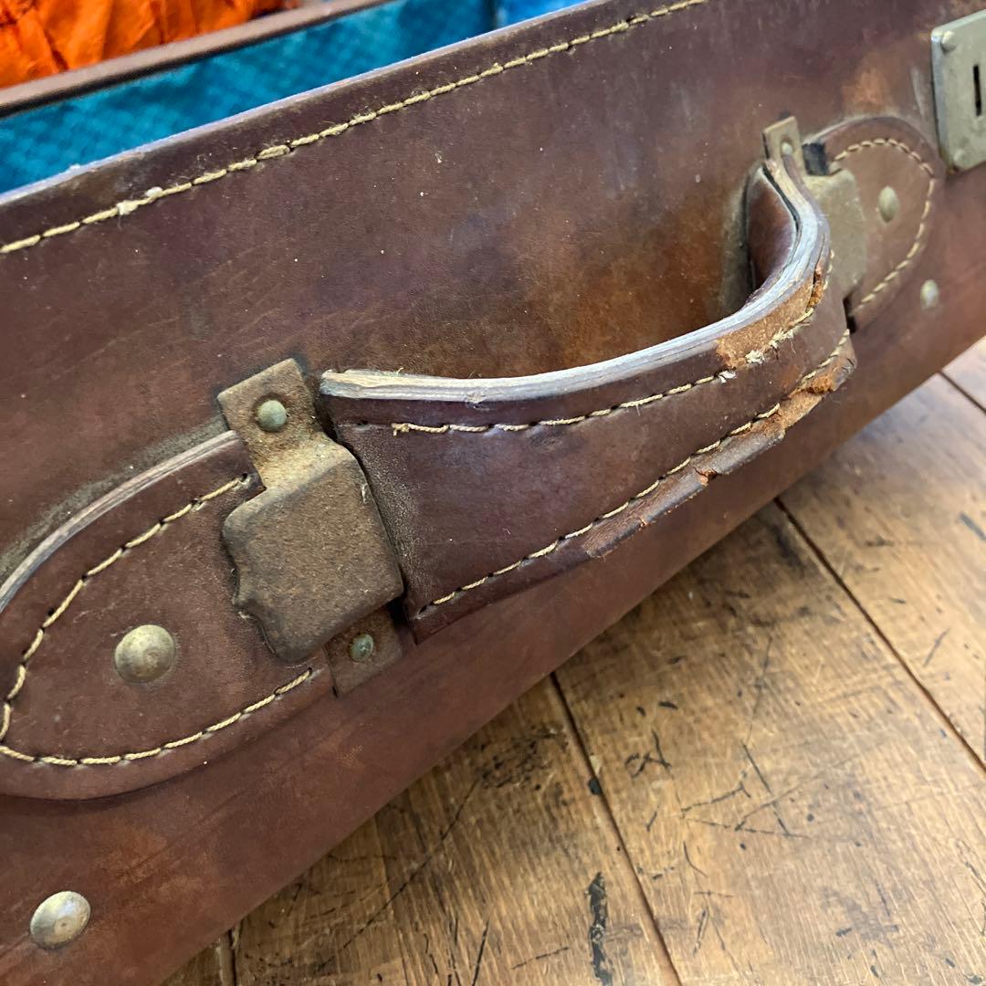 昭和レトロ アンティーク ヴィンテージ レザートランクケース スーツケース古道具