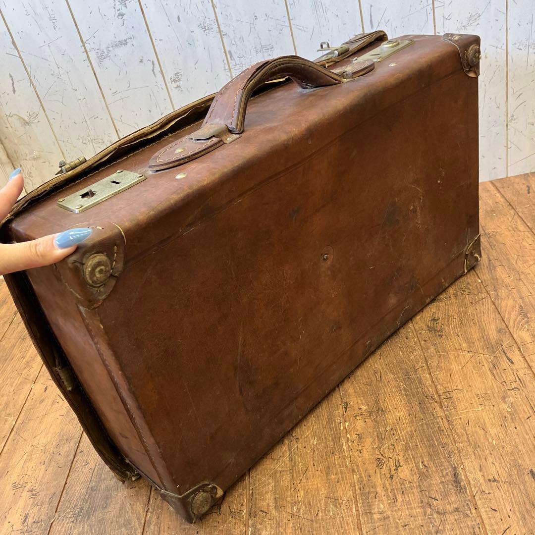 昭和レトロ アンティーク ヴィンテージ レザートランクケース スーツケース古道具