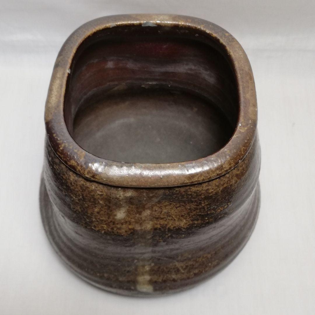 古備前 四方口花入 備前焼 華道具 茶道具 花器 フラワーベース 花瓶 置物