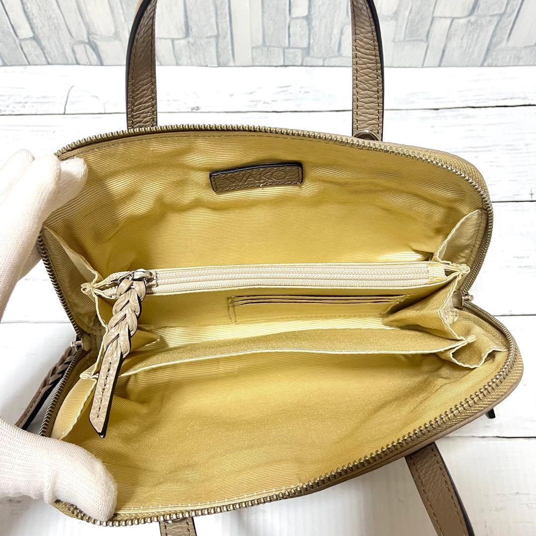 極美品 銀座和光 WAKO レザー 2way ショルダーバッグ ベージュ