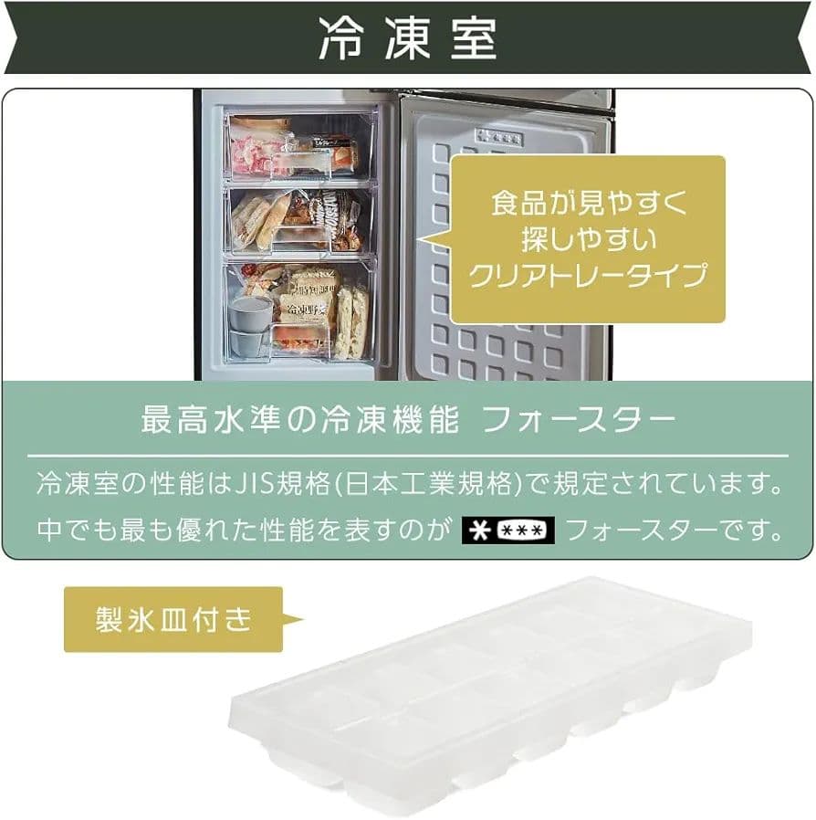 アイリスオーヤマ　レトロ冷凍冷蔵庫 130L　2024年式