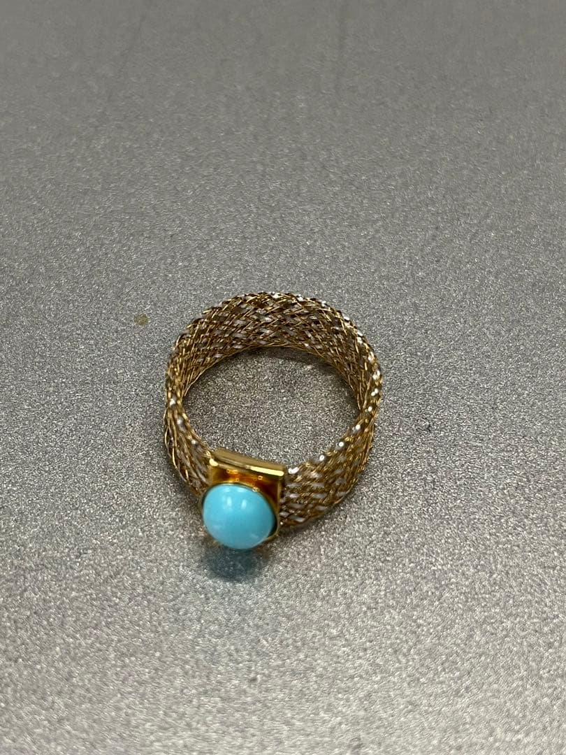 ITALY トルコ石 750 指輪　サイズ16