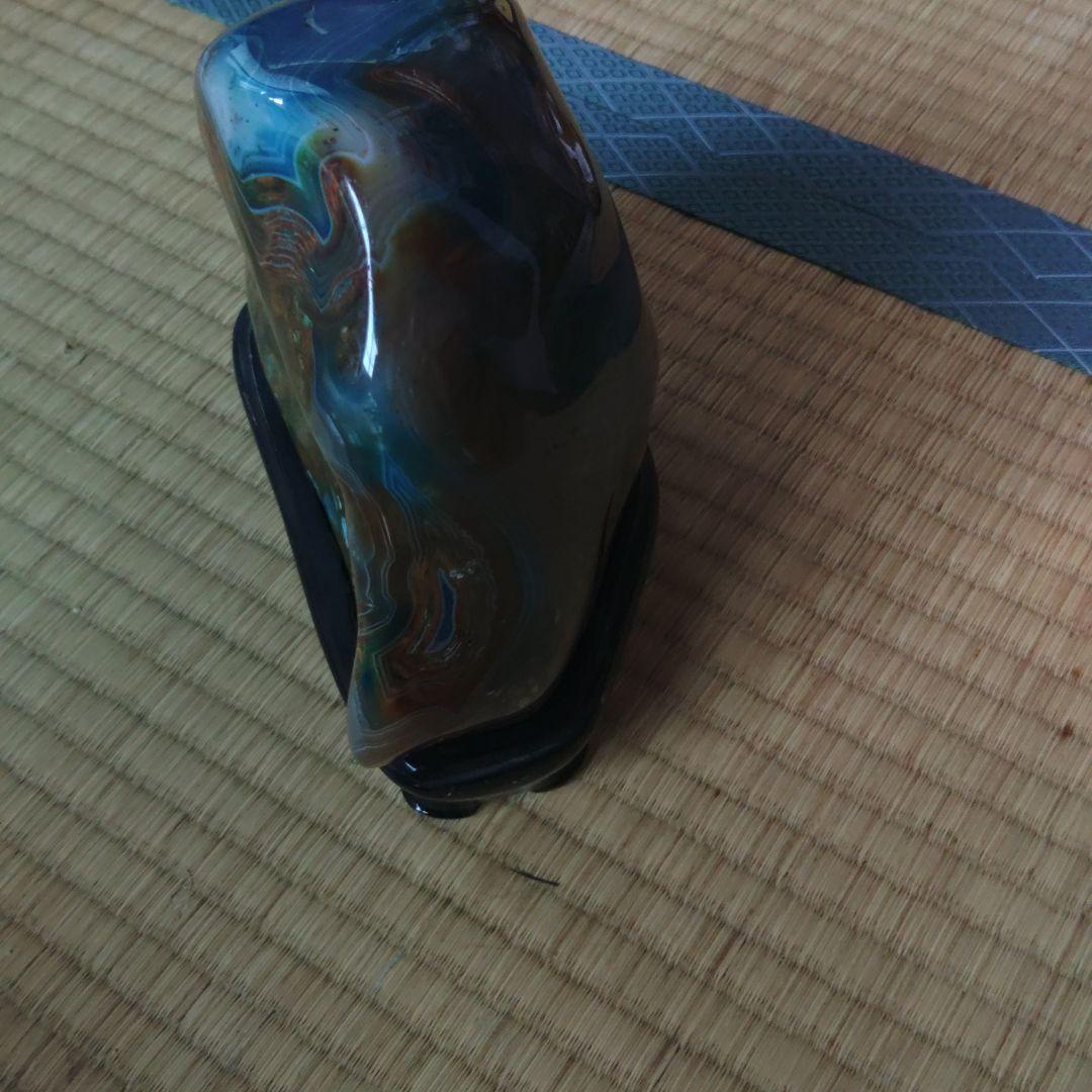 天然石 インテリア装飾 青 オレンジ