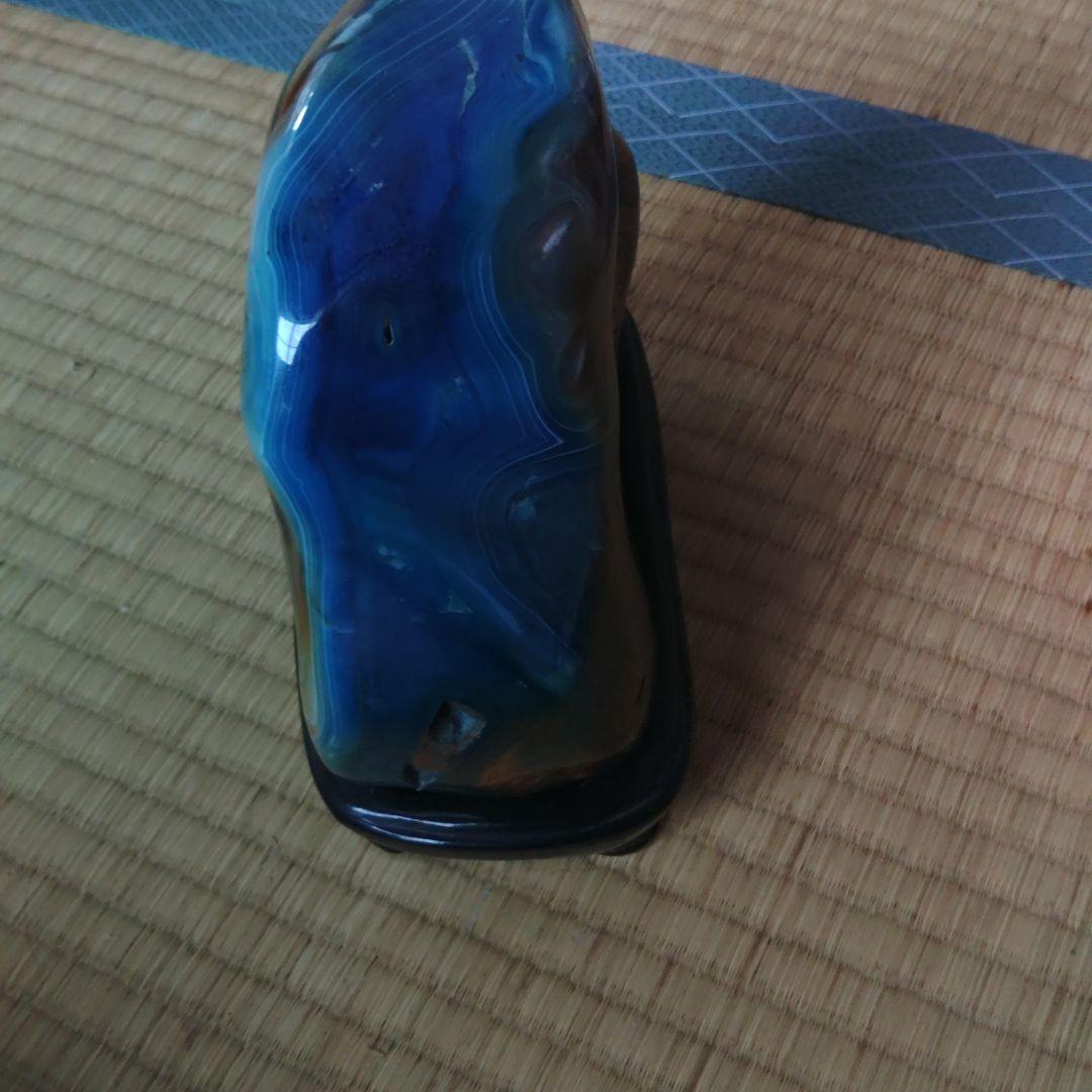 天然石 インテリア装飾 青 オレンジ