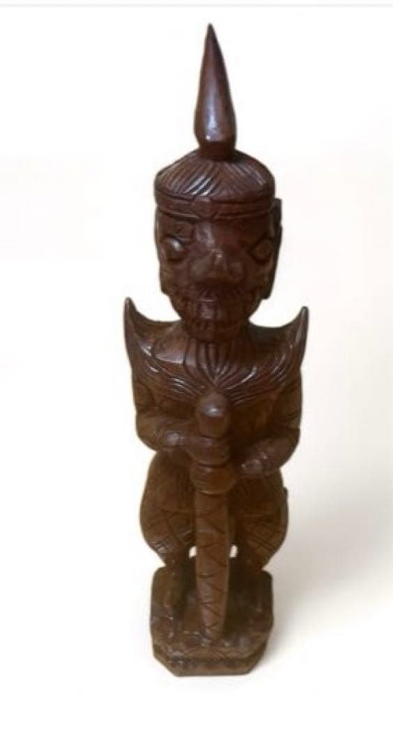 ミャンマー　木彫像　木製　木彫り
