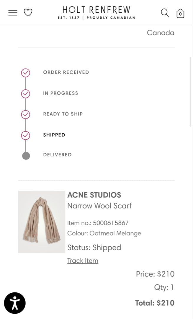 Acne Studios フリンジウールスカーフ　ナロー　オートミールメランジ