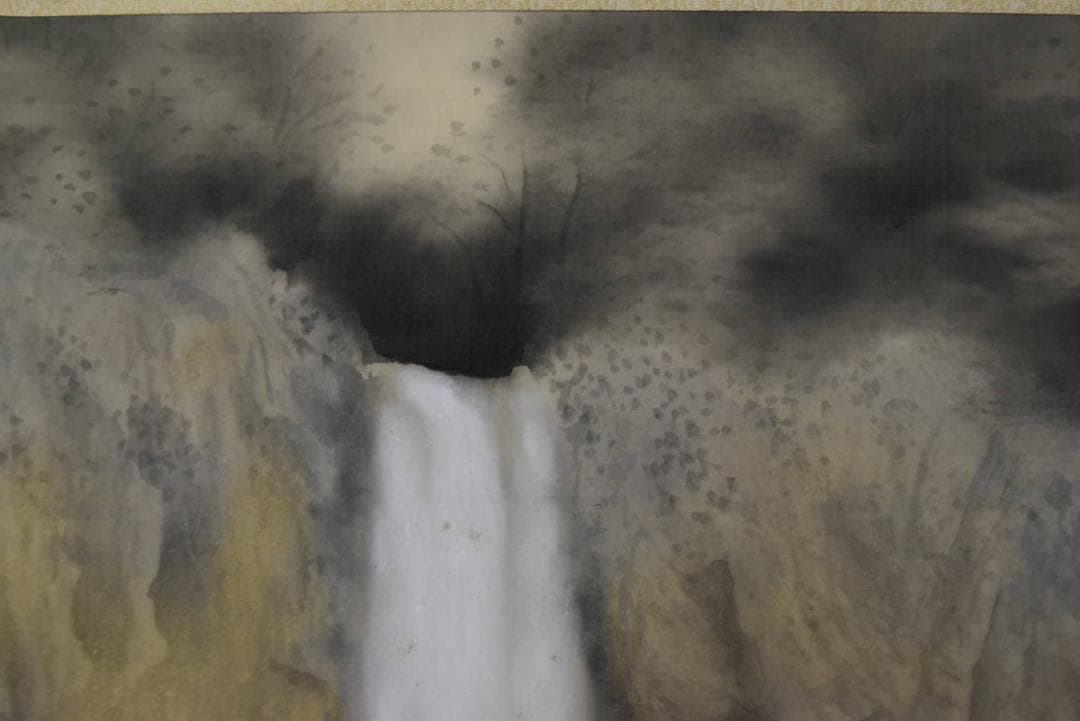 【真作】大島祥丘/華厳の滝図/華厳の瀧図/掛軸/名家伝来/AA-139