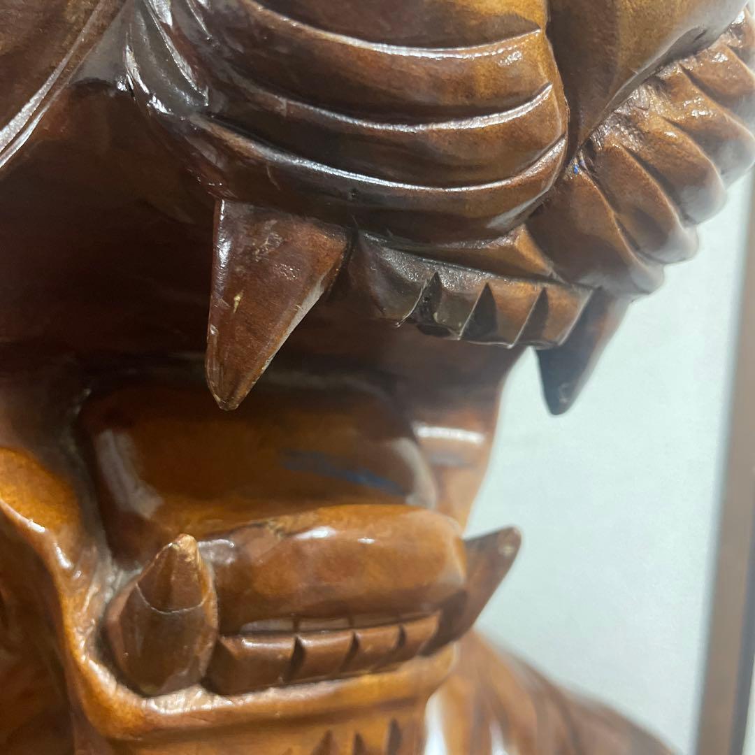 貴重一刀彫　虎　置物　大型