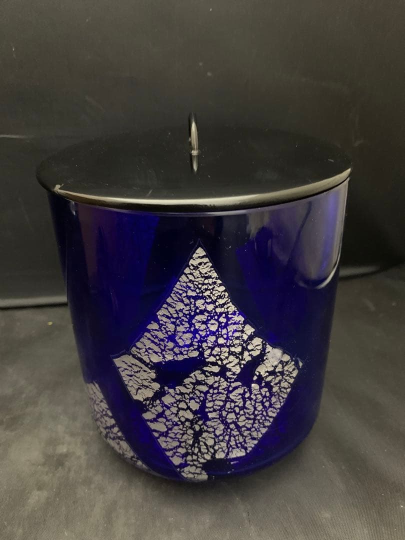 銀箔 水指 青ガラス水指　茶道具