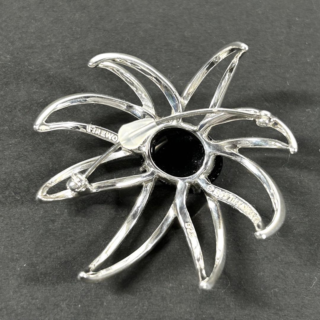 ティファニー ブローチ ファイヤーワークス シルバー925×オニキス 箱付き