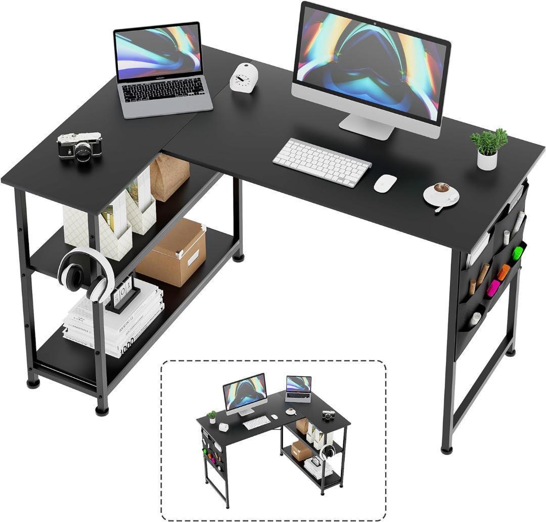 【M2696-123-85】L字デスク パソコンデスク　幅107cm