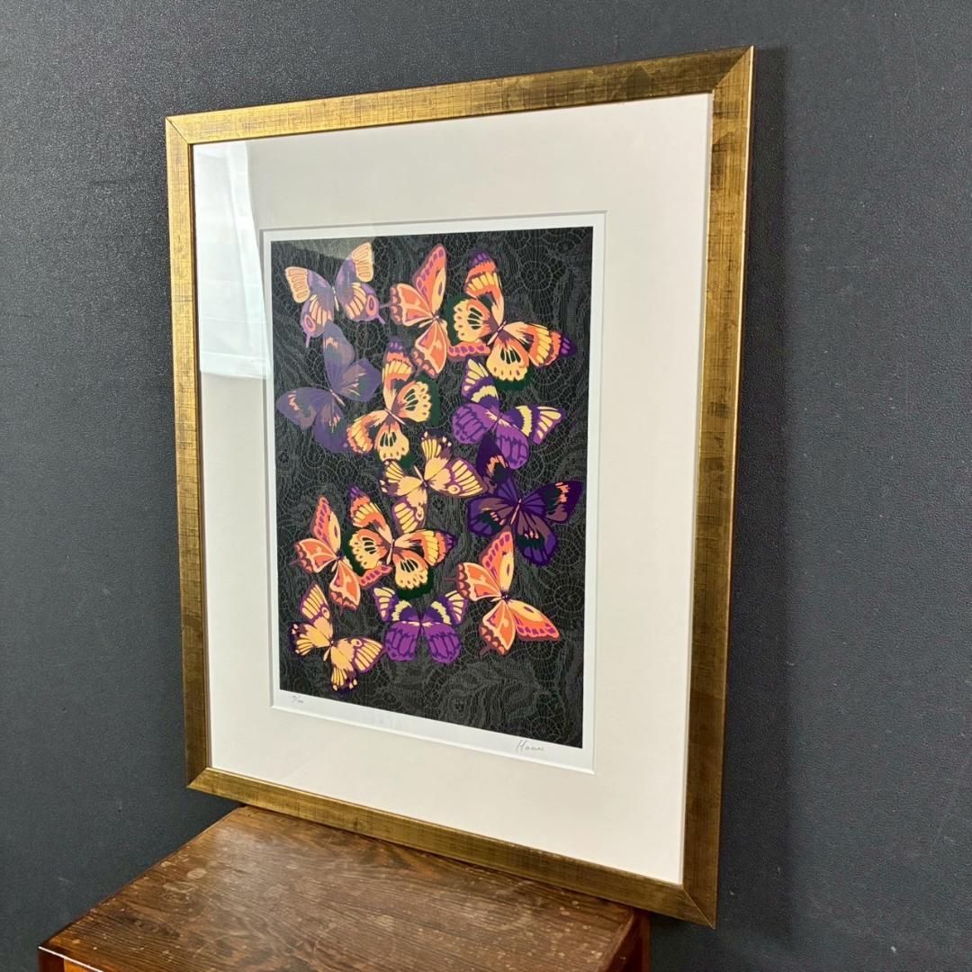 美品 森英恵「蝶シリーズ 飛翔」シルクスクリーン 直筆サイン入り 証明シール有