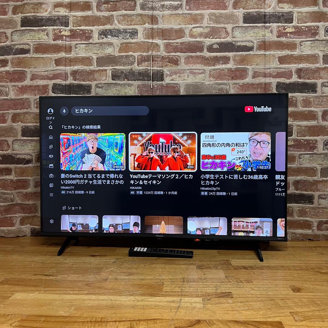 ハイセンス 43V型 4K 液晶テレビ 43A6K 動画アプリ搭載 保証書あり！