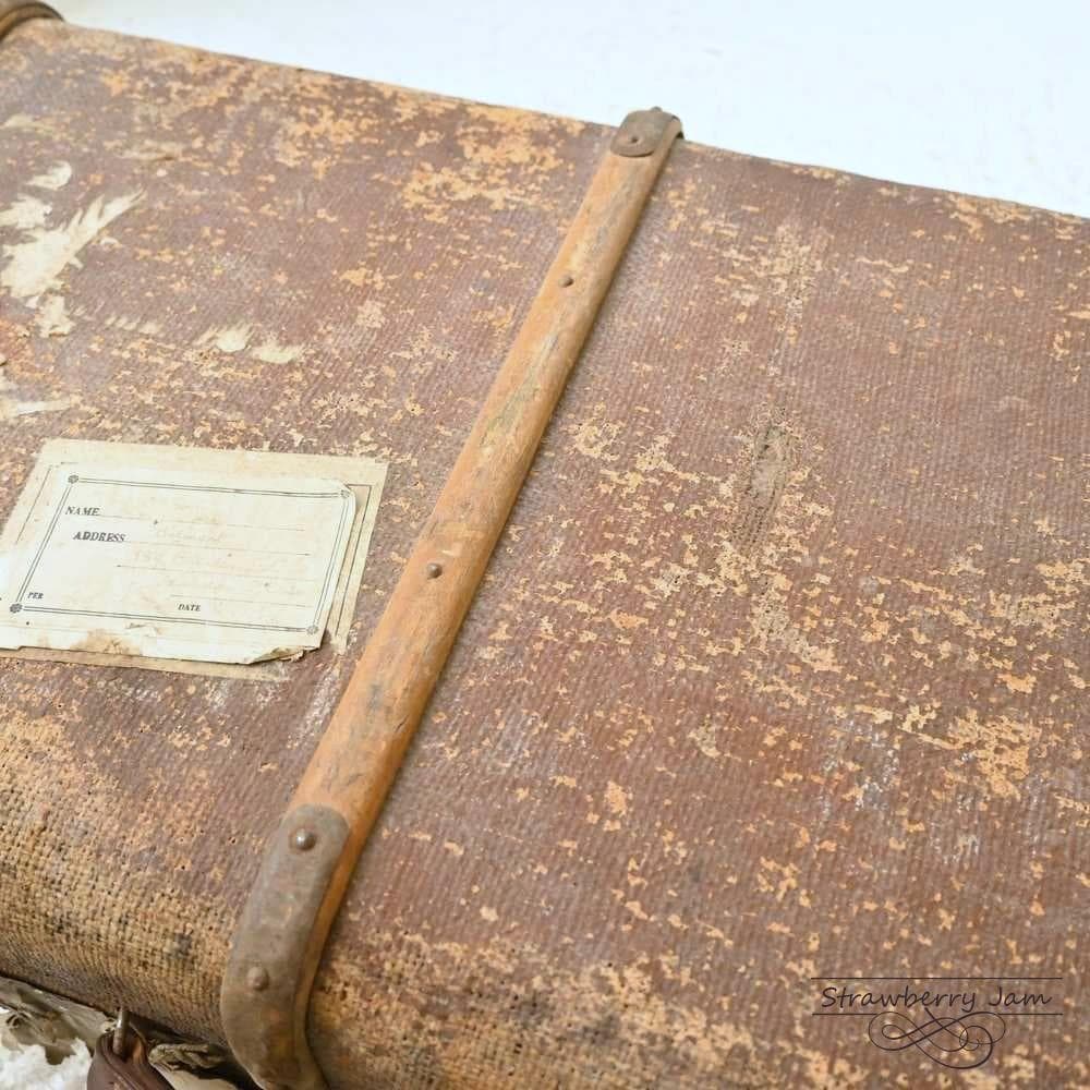 L3612-99-1 英国アンティーク トランク レザーバック 収納 レザー