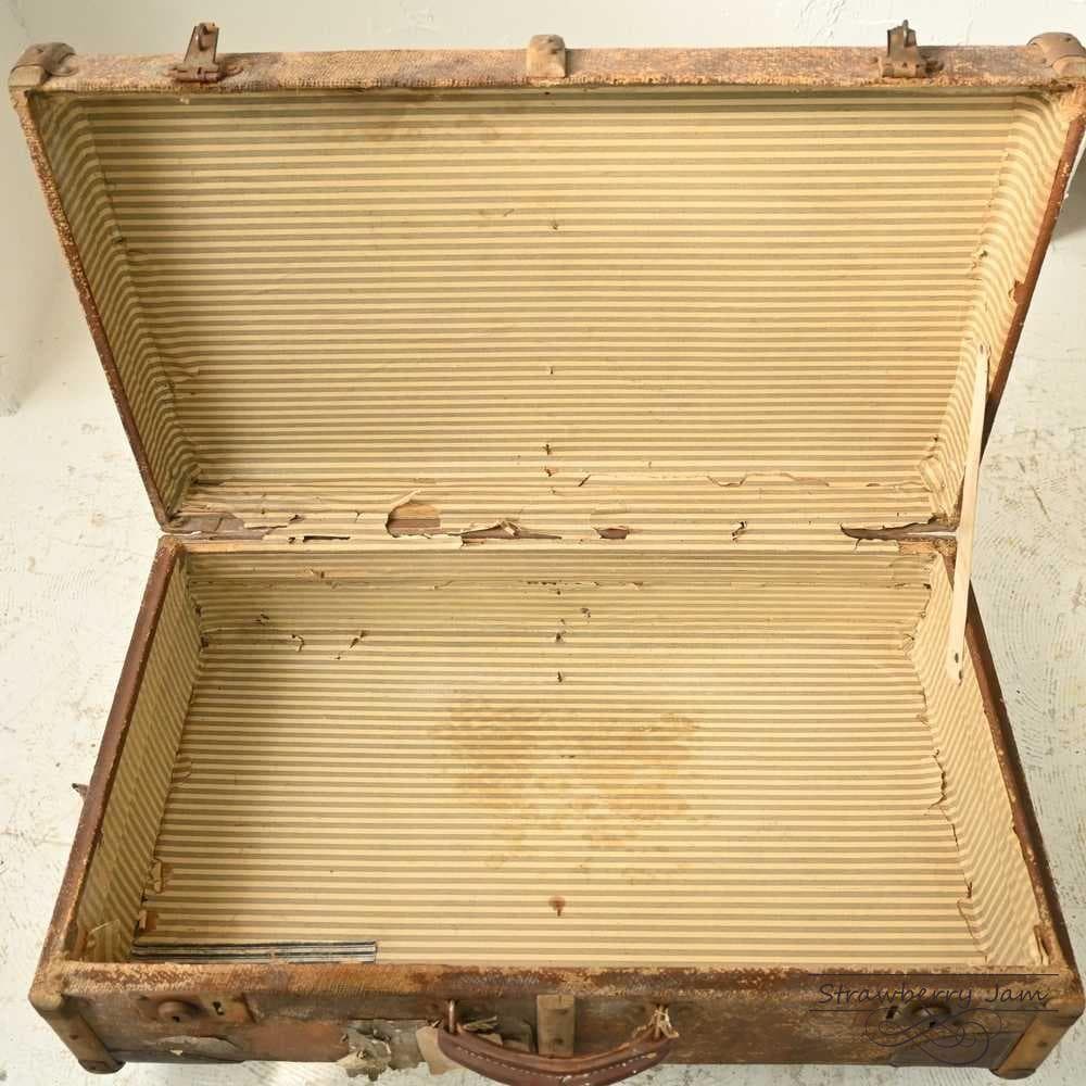 L3612-99-1 英国アンティーク トランク レザーバック 収納 レザー