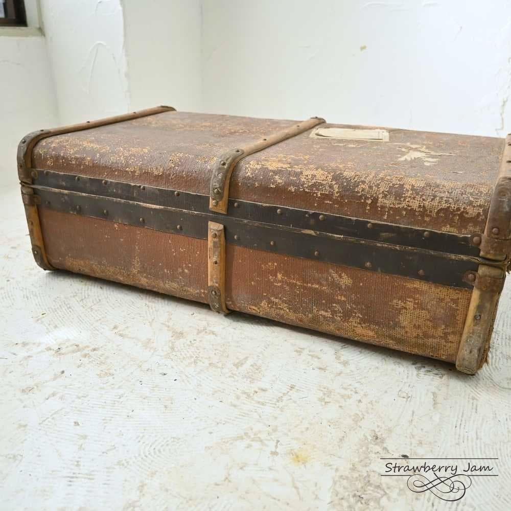 L3612-99-1 英国アンティーク トランク レザーバック 収納 レザー