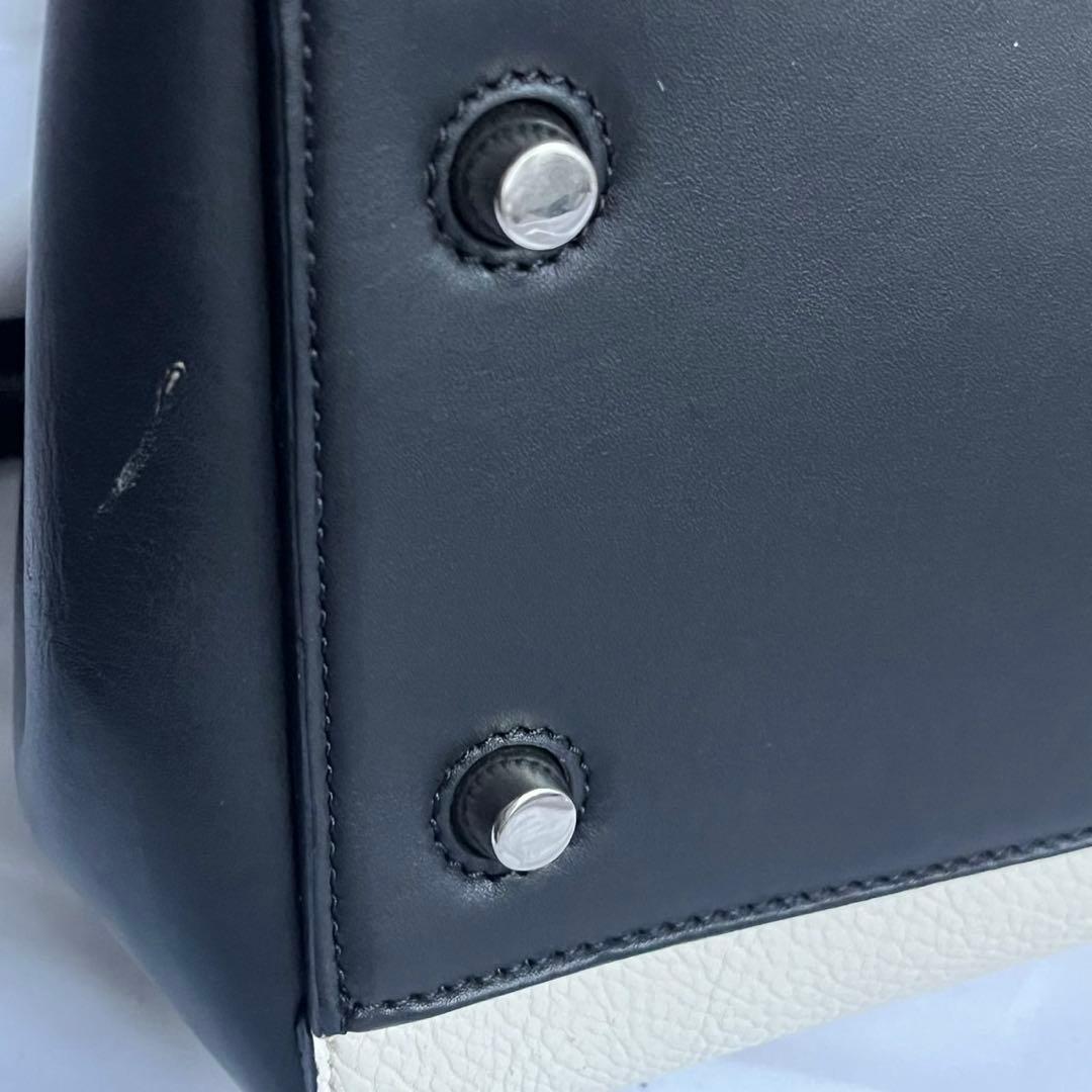 ✨極美品✨　CELINE エッジ　ハンドバッグ　バイカラー　レザー　ブラック